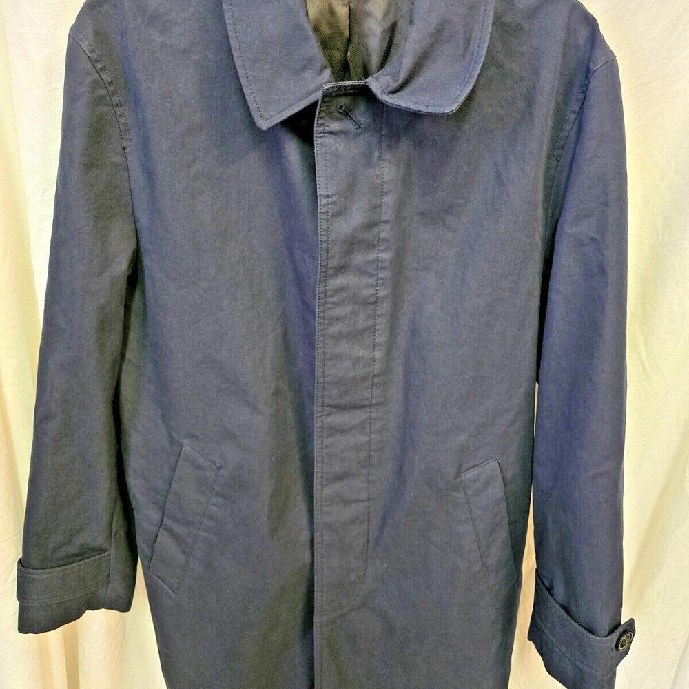 Zara Men's Relaxed Fit M Technical Trench Coat‎ Dark Blue (65-1)